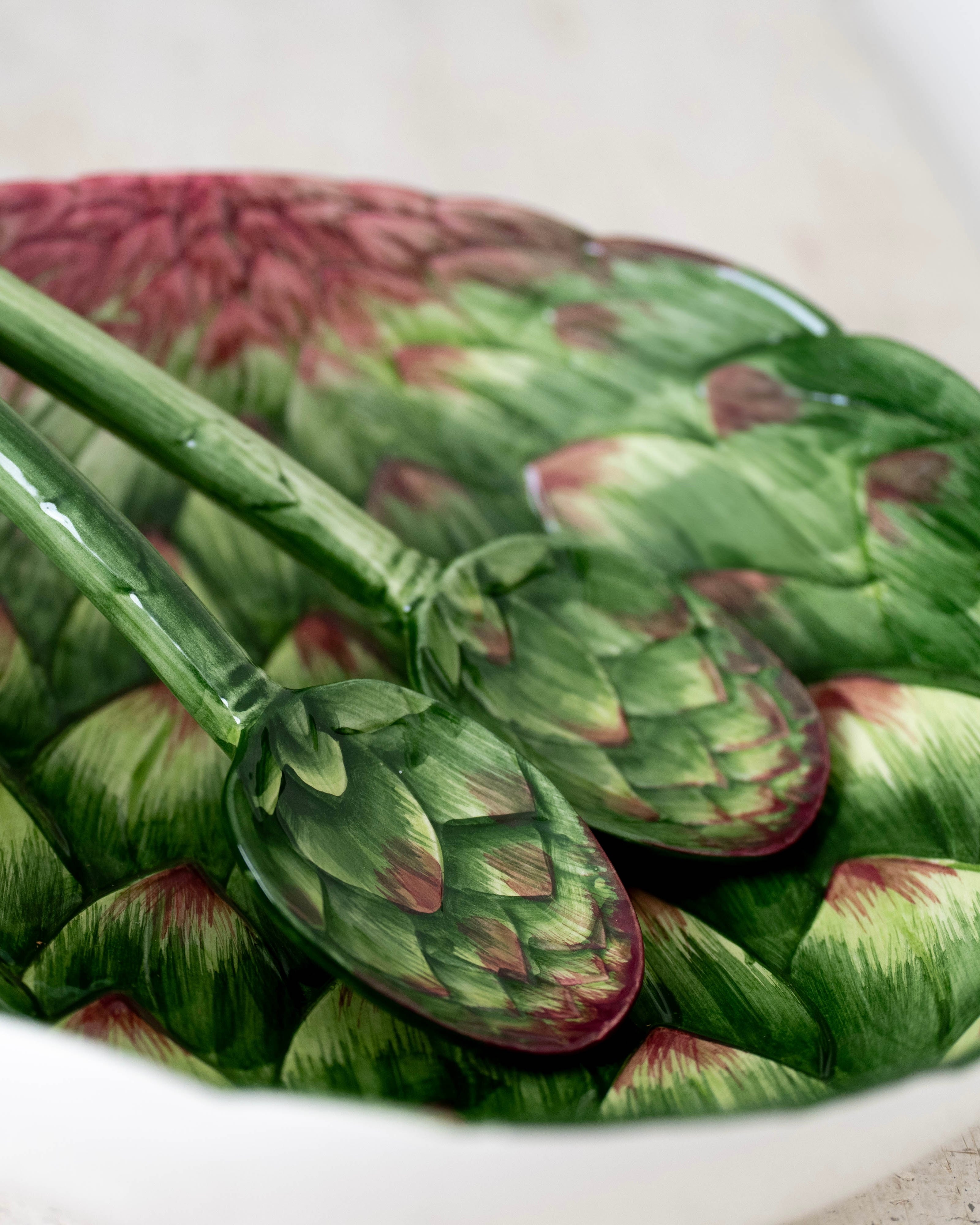 Artichoke Ceramic Salad Servers