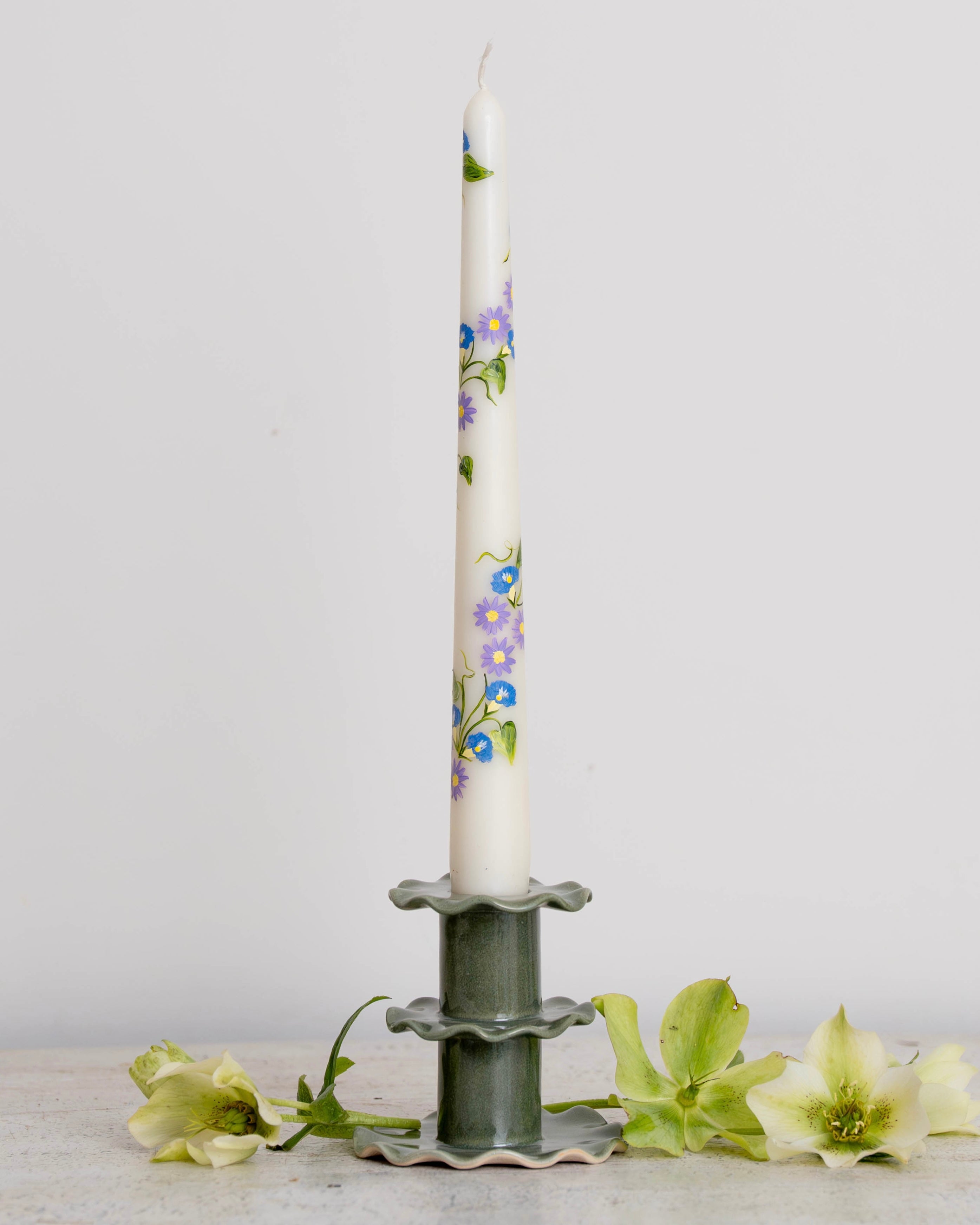 Green Frilled Candlestick (Medium)