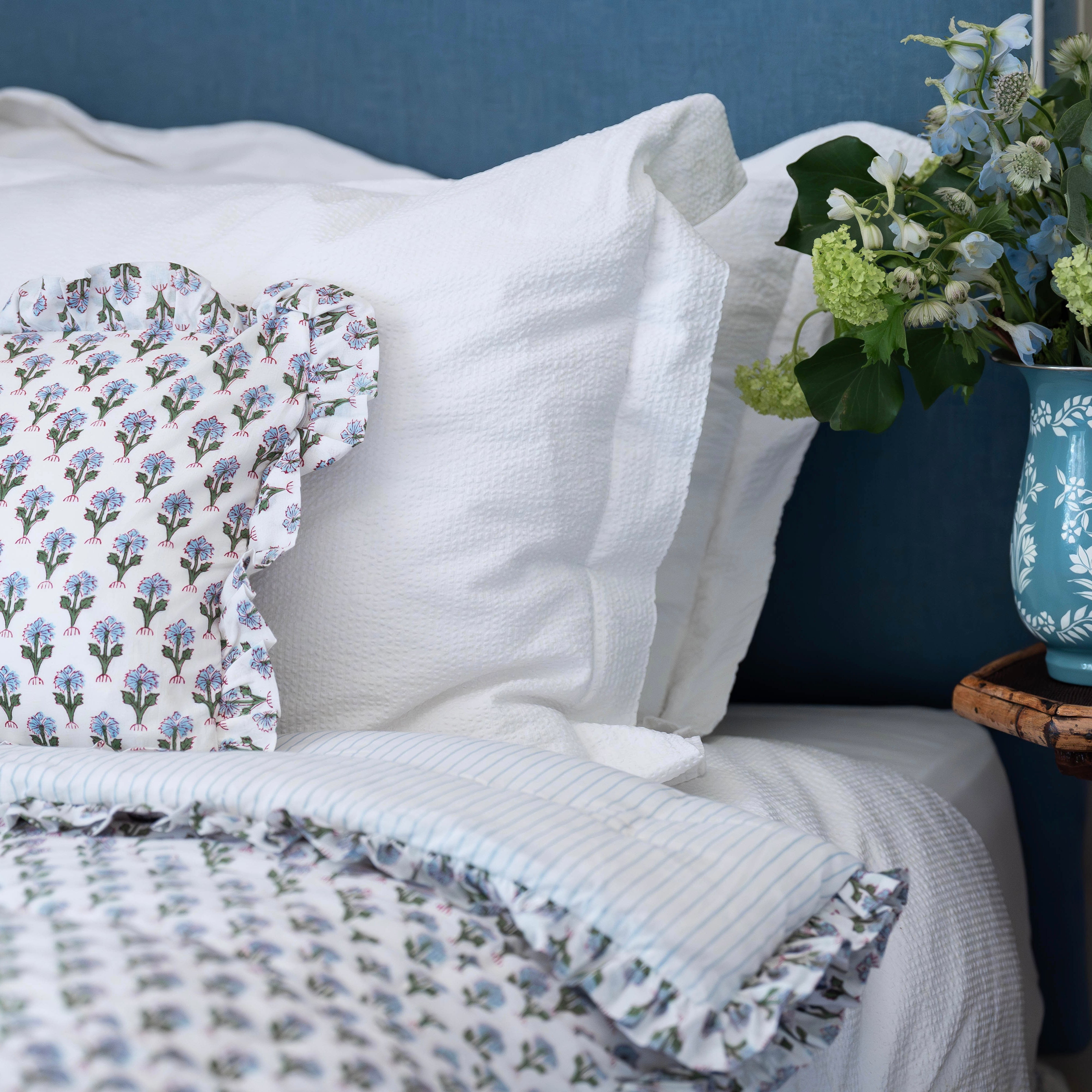 Blue Jemima Frilled Eiderdown