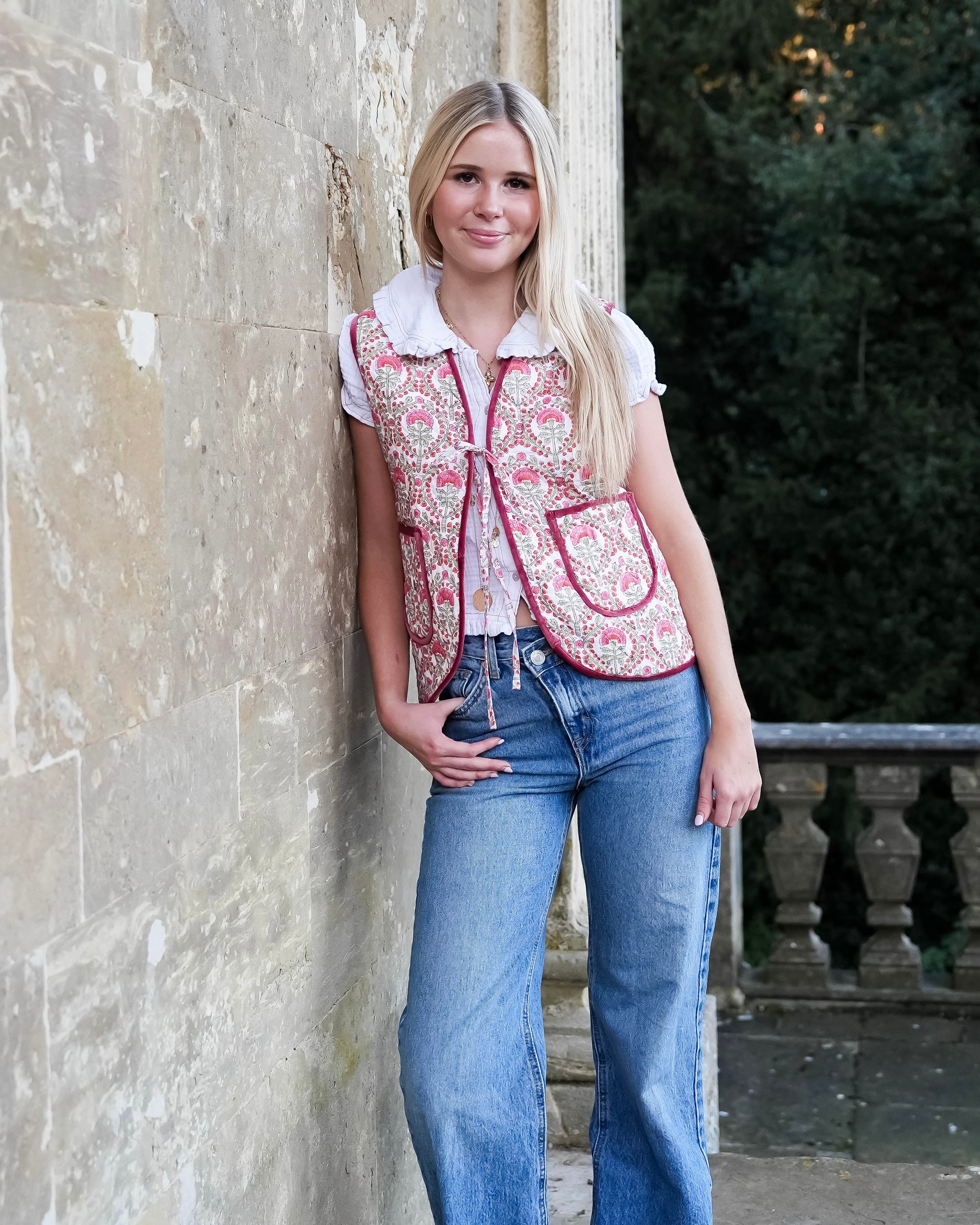 Pink Freya Cotton Gilet