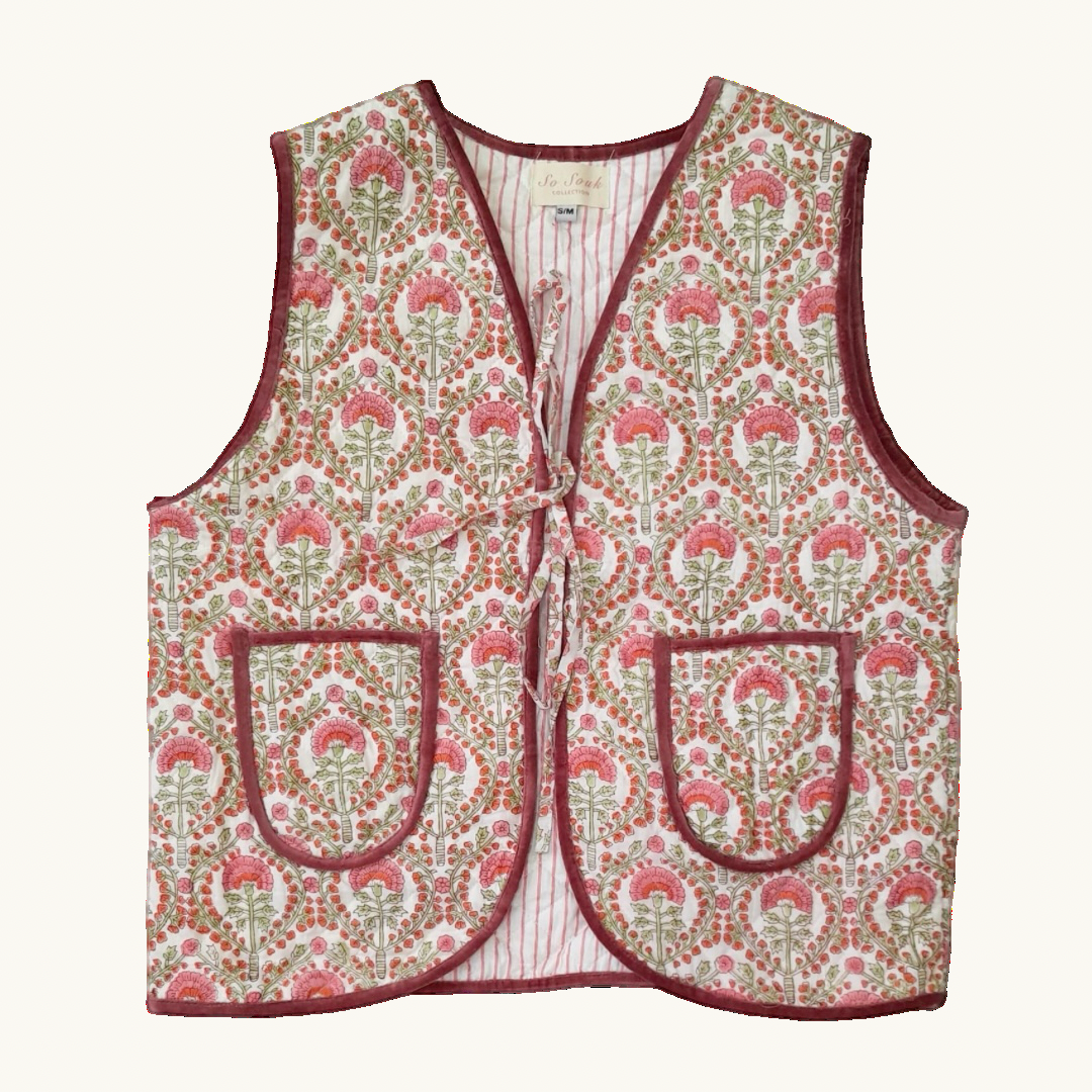 Pink Freya Cotton Gilet