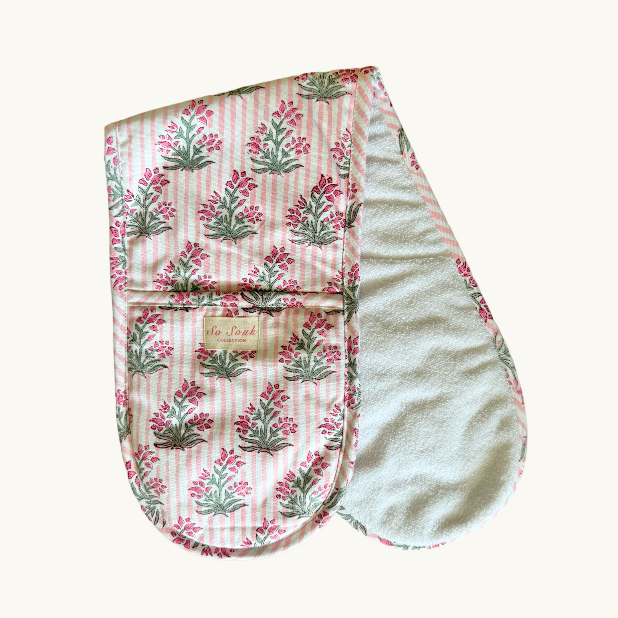 Pink Johari Oven Gloves