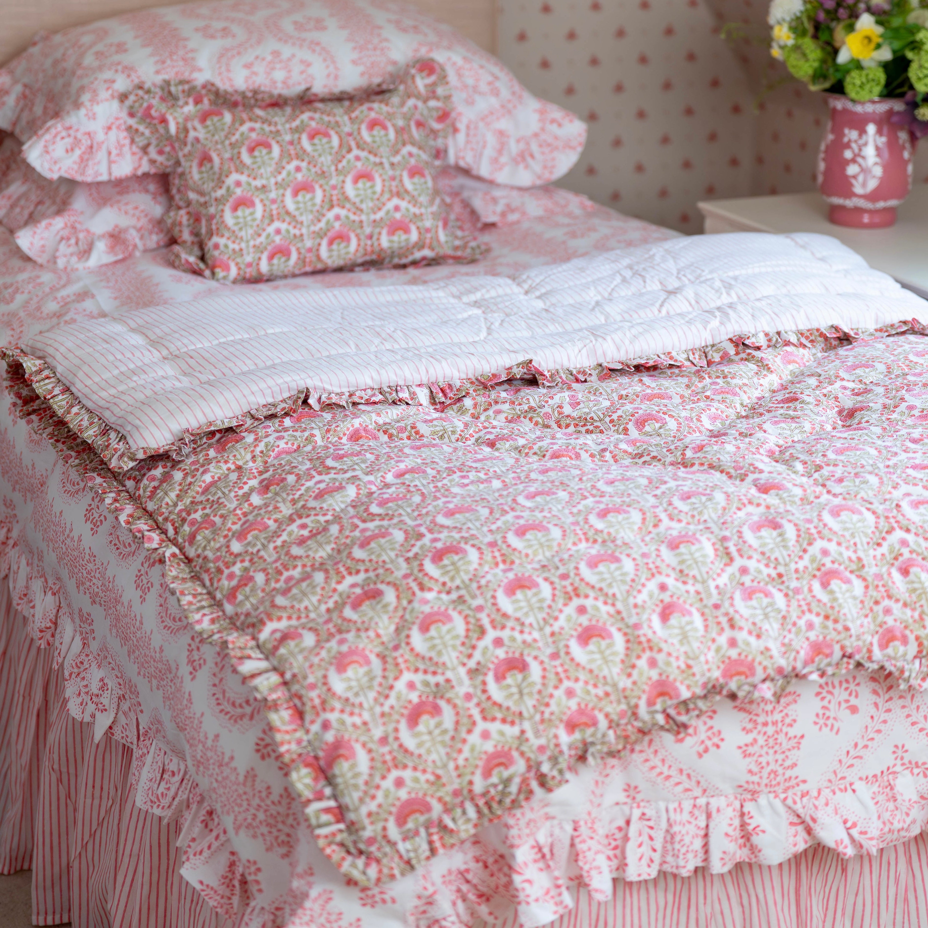 Freya Handblocked Frilled Eiderdown