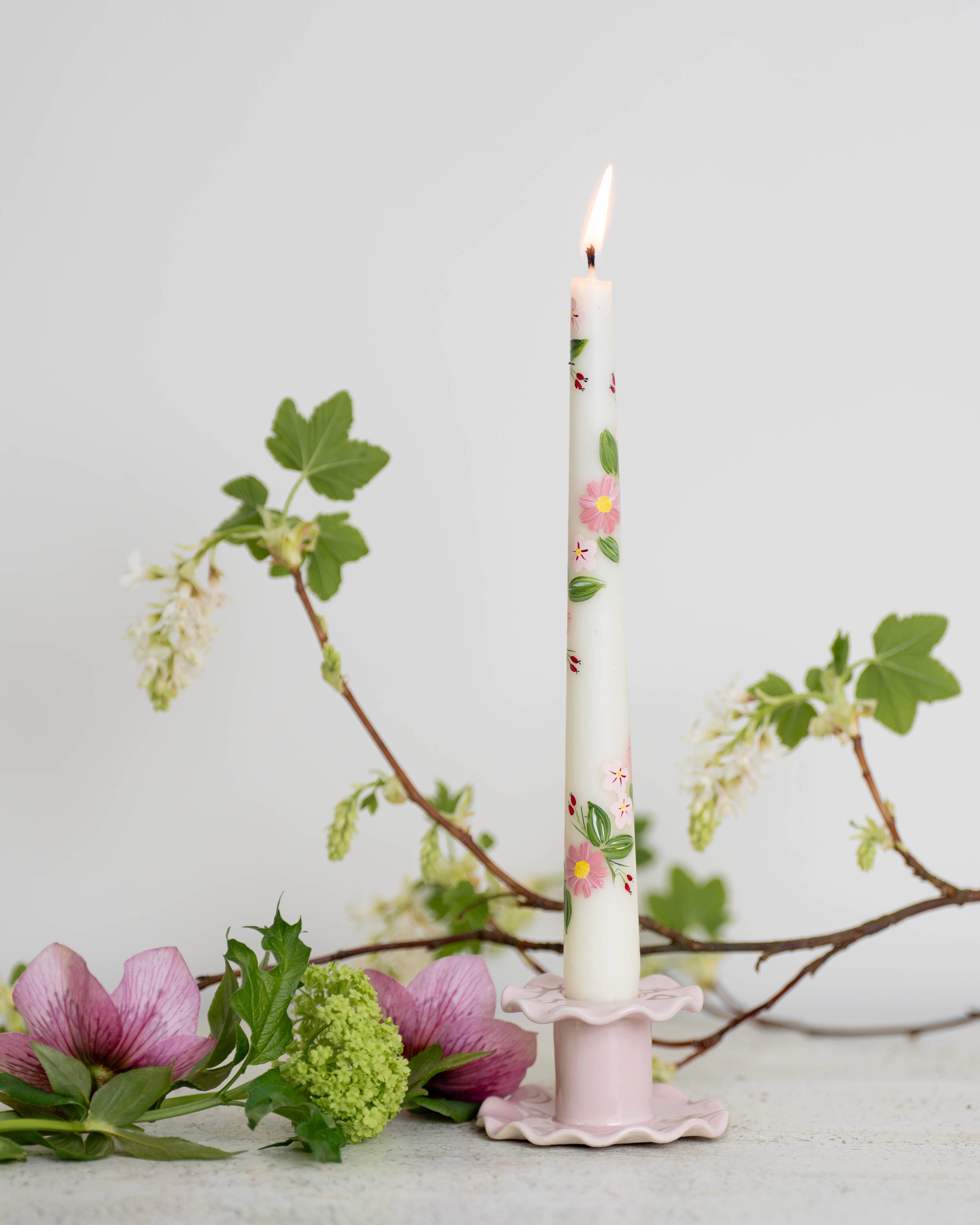 Pink Frill Candlestick (Small)