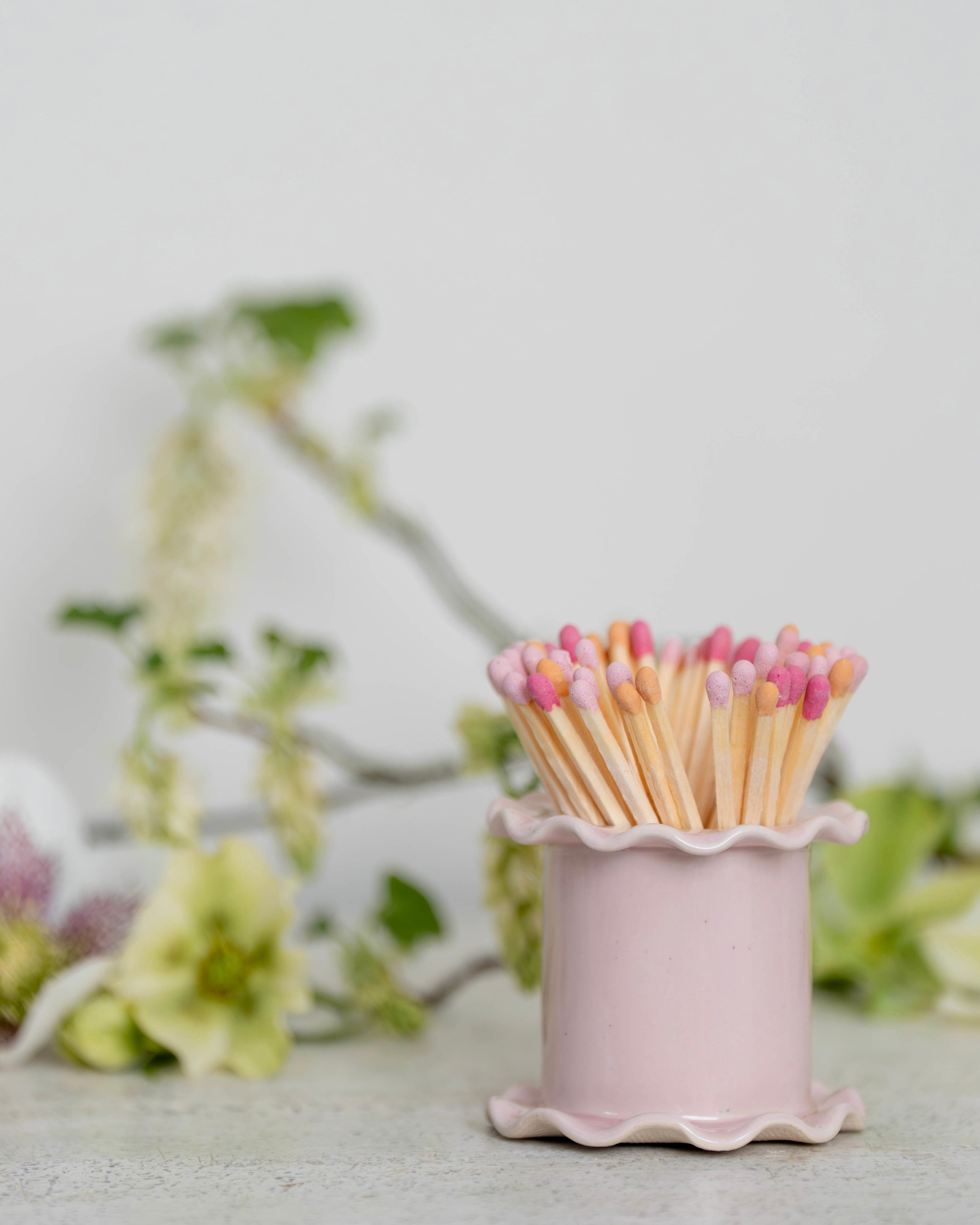 Pink Frilled Match Holder