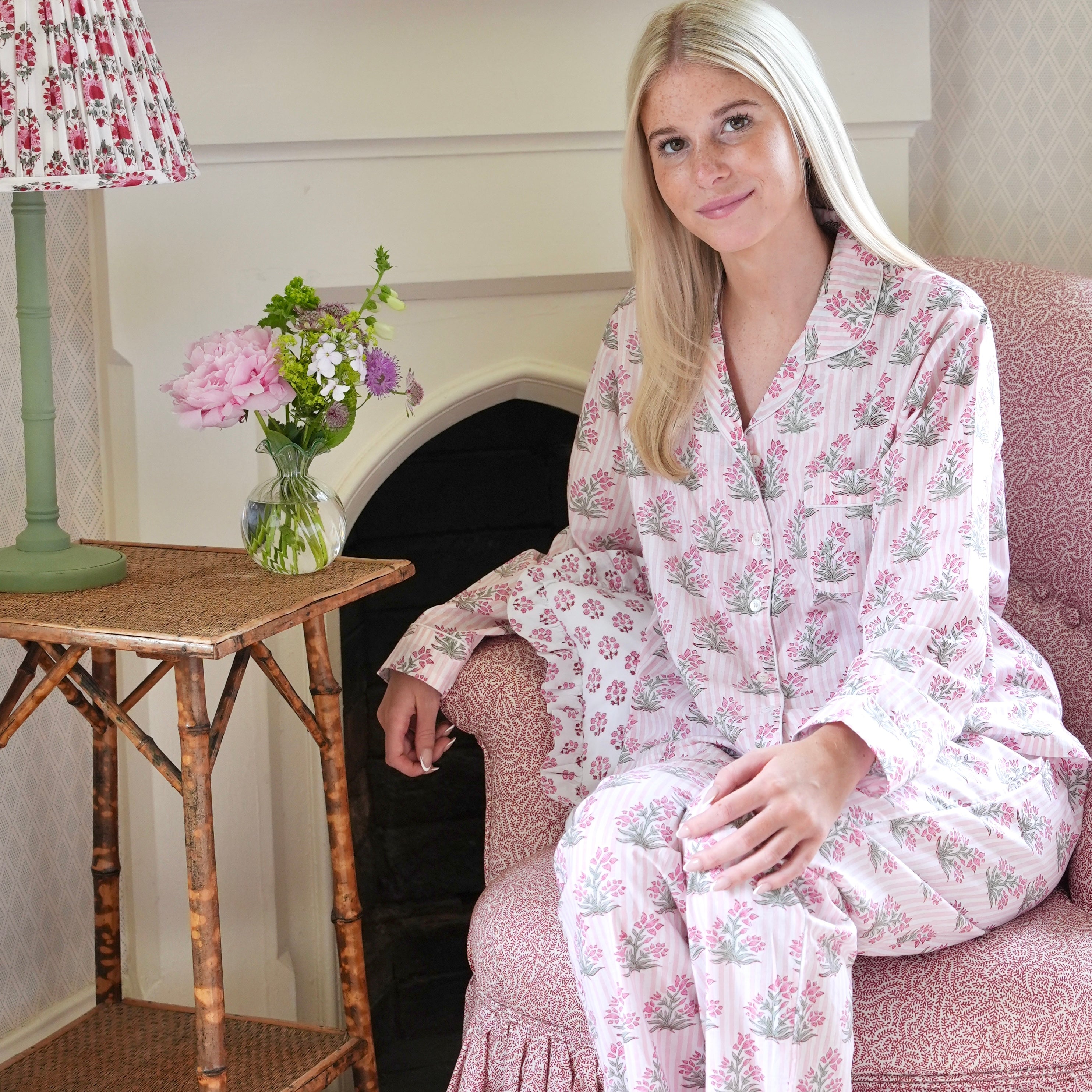 Pink Johari Long Pyjamas