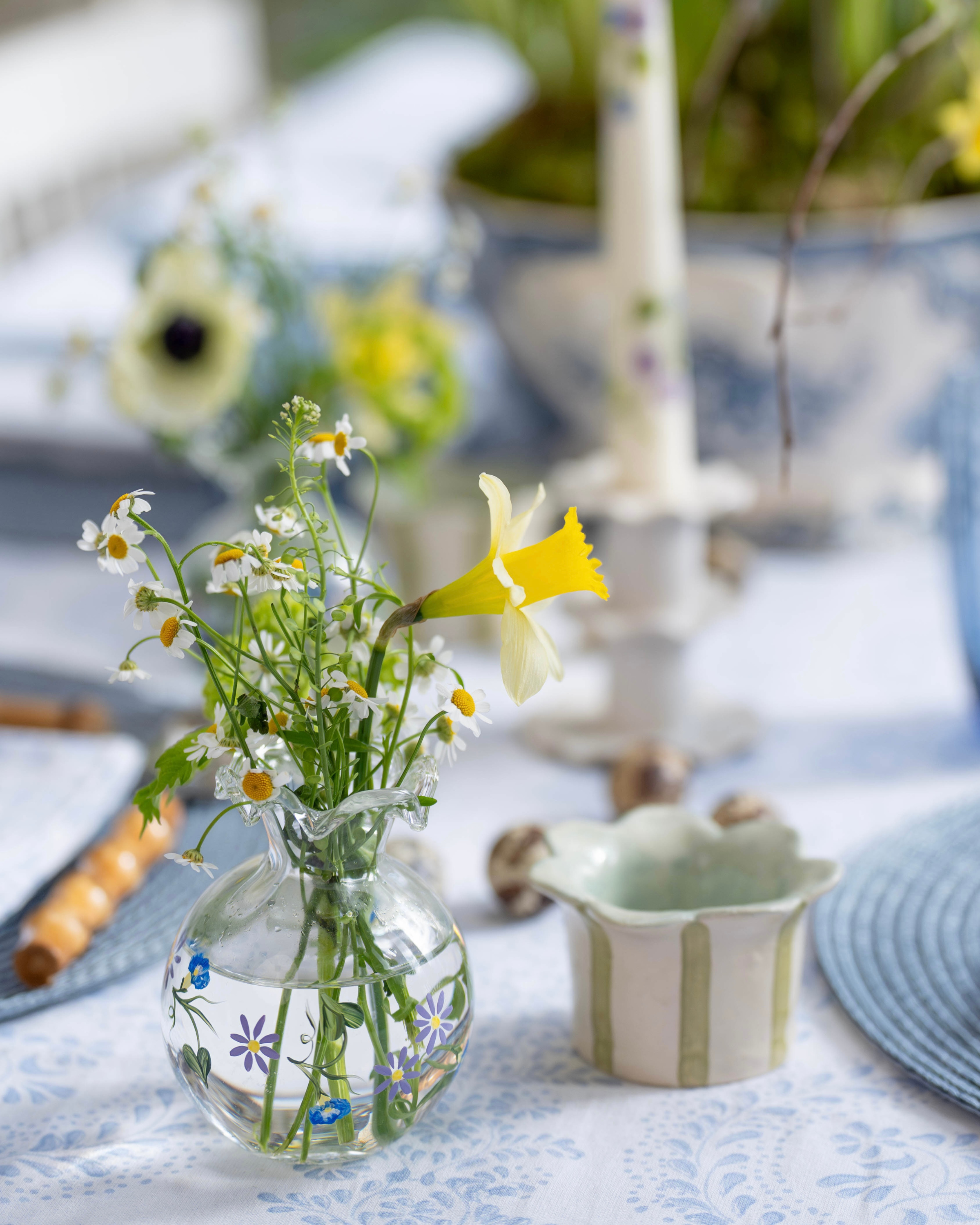 Morning Glory and Aster Ditsy Bud Vase