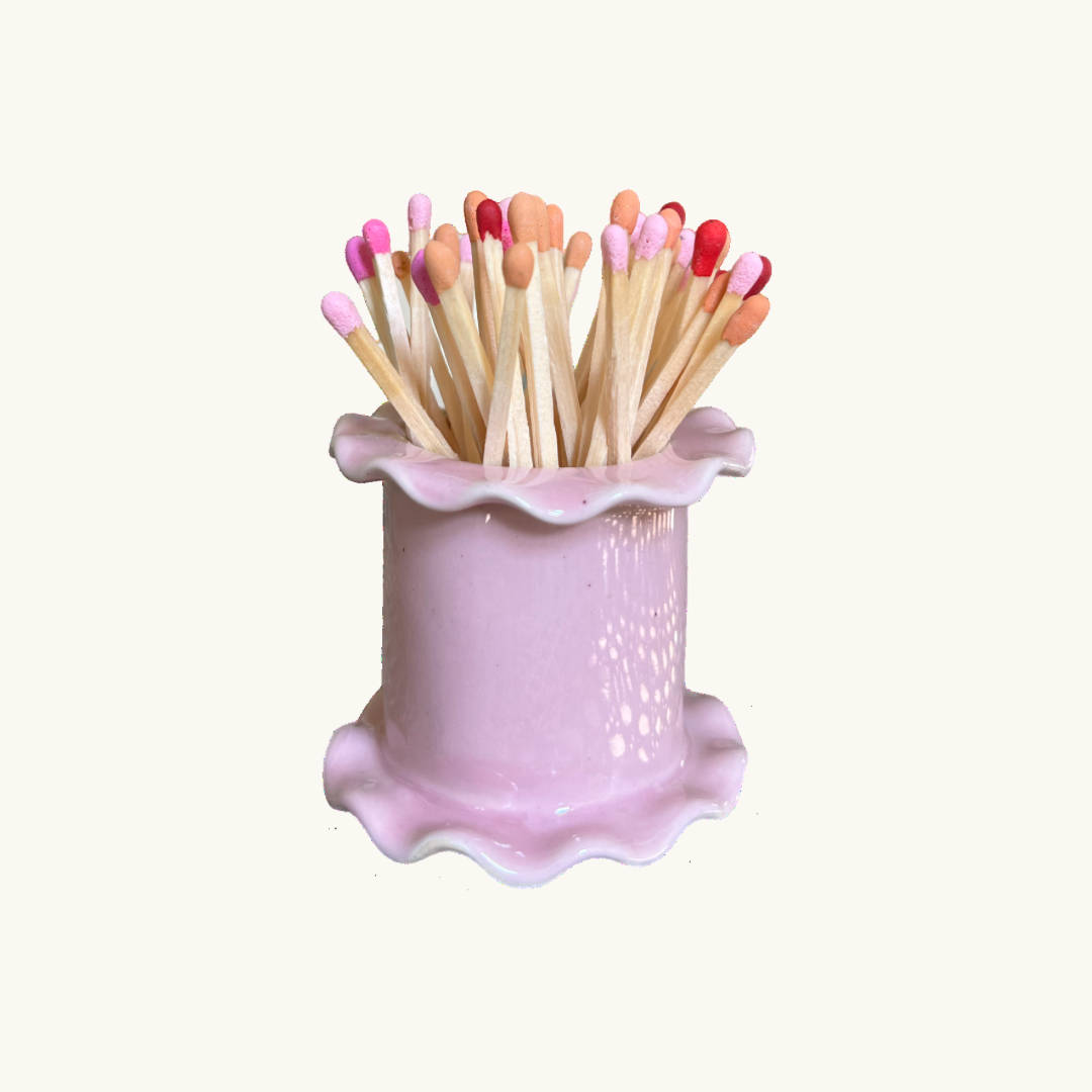 Pink Frilled Match Holder