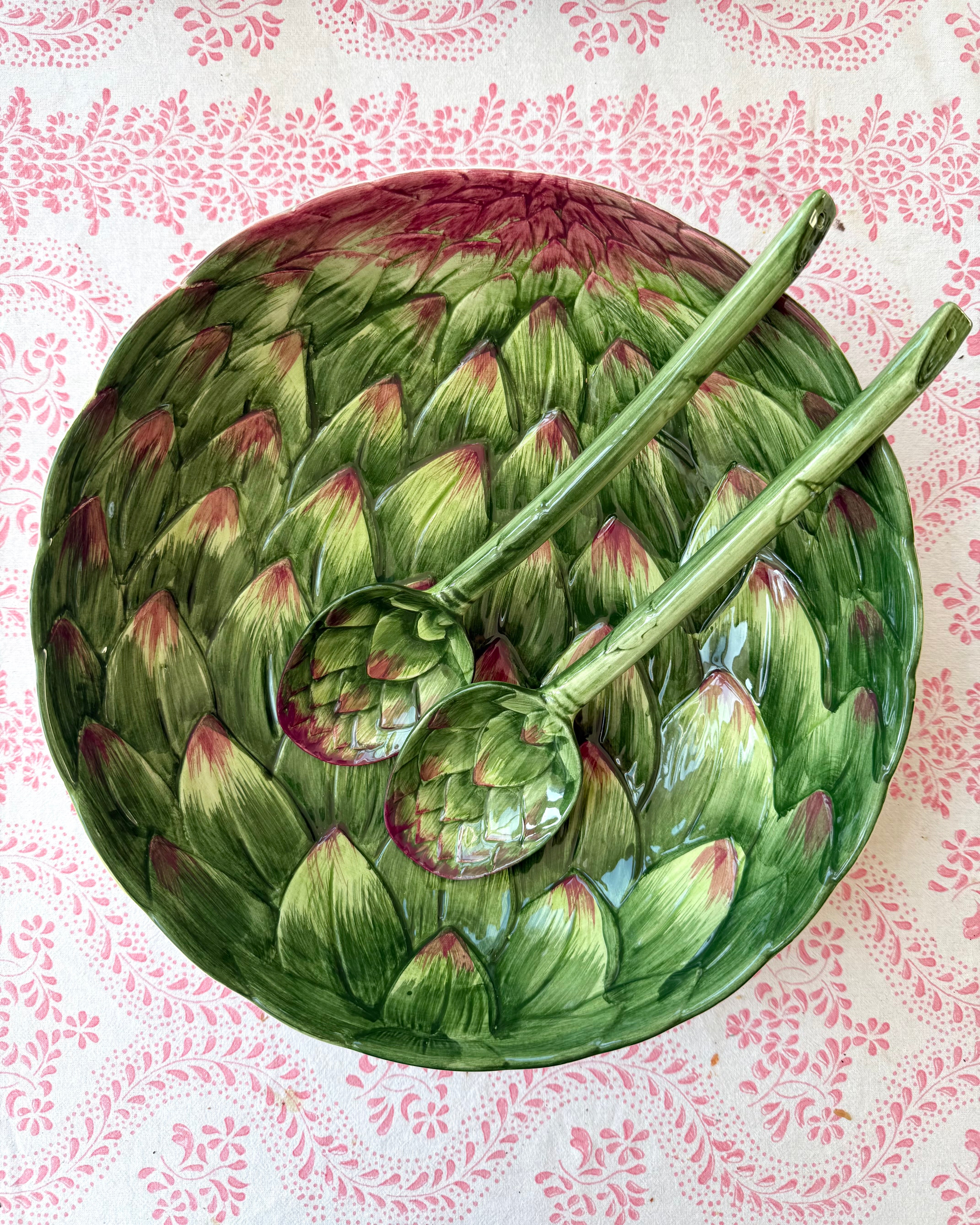 Large Ceramic Artichoke Salad Bowl