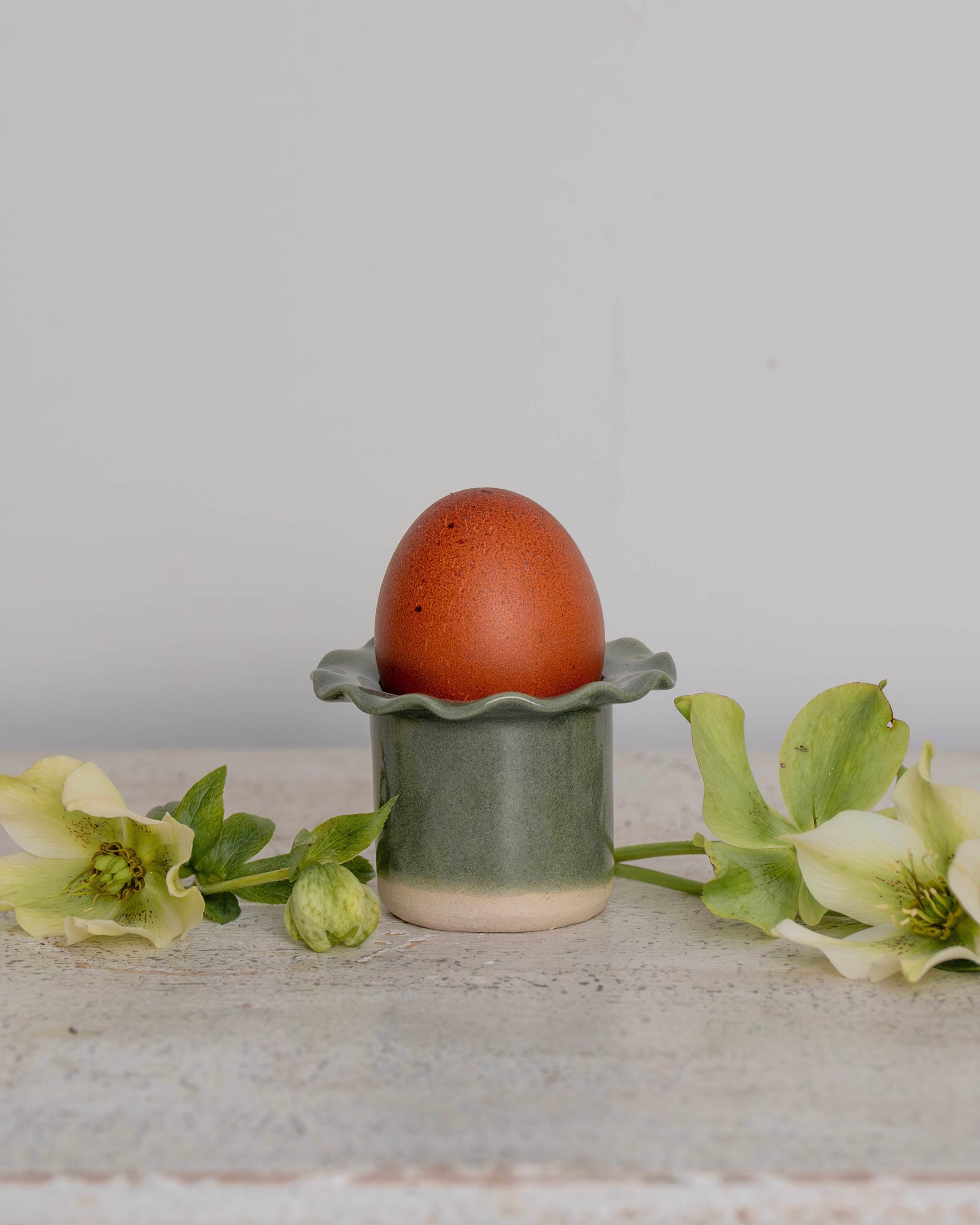 Green Frilly Egg Cup