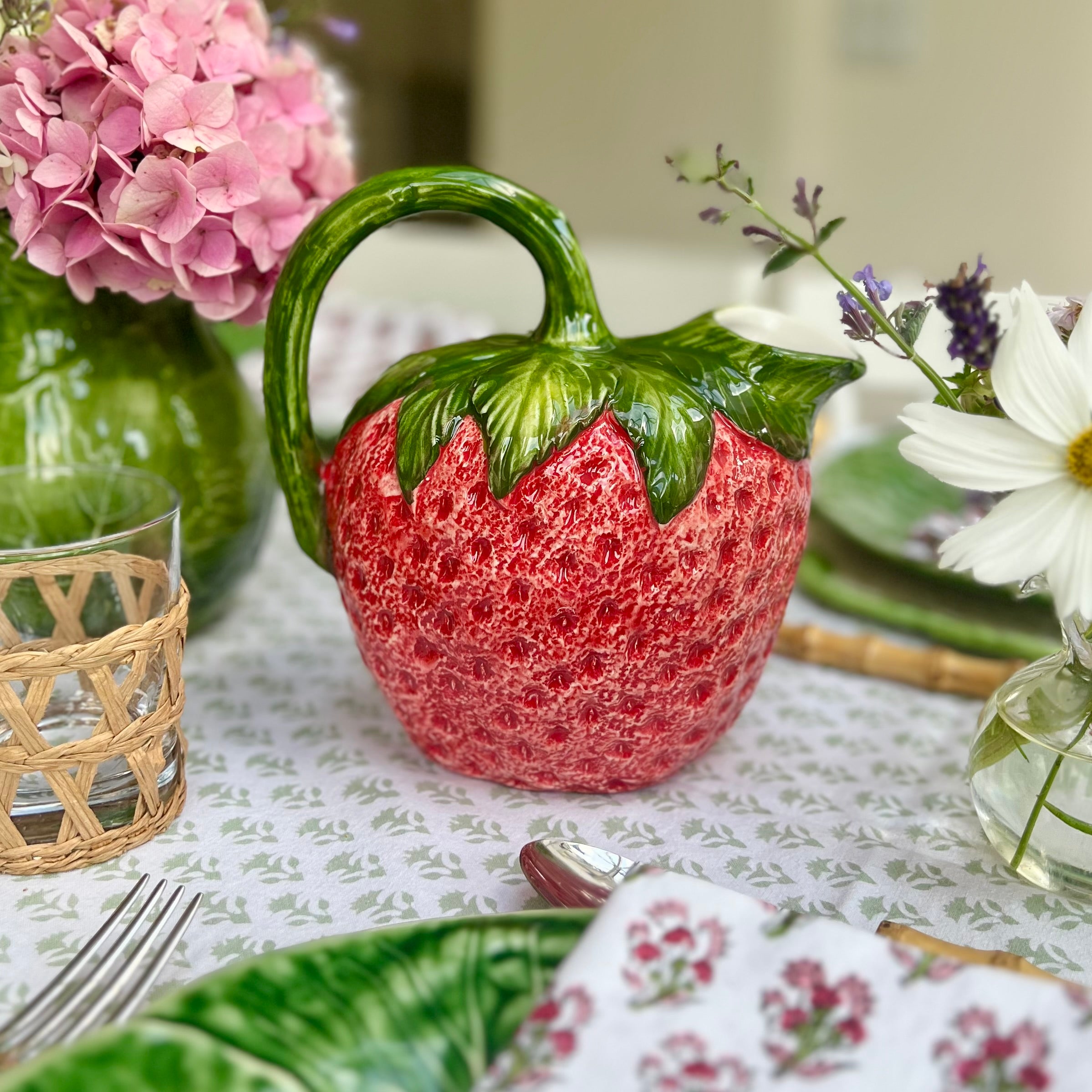 Ceramic Strawberry Pitcher