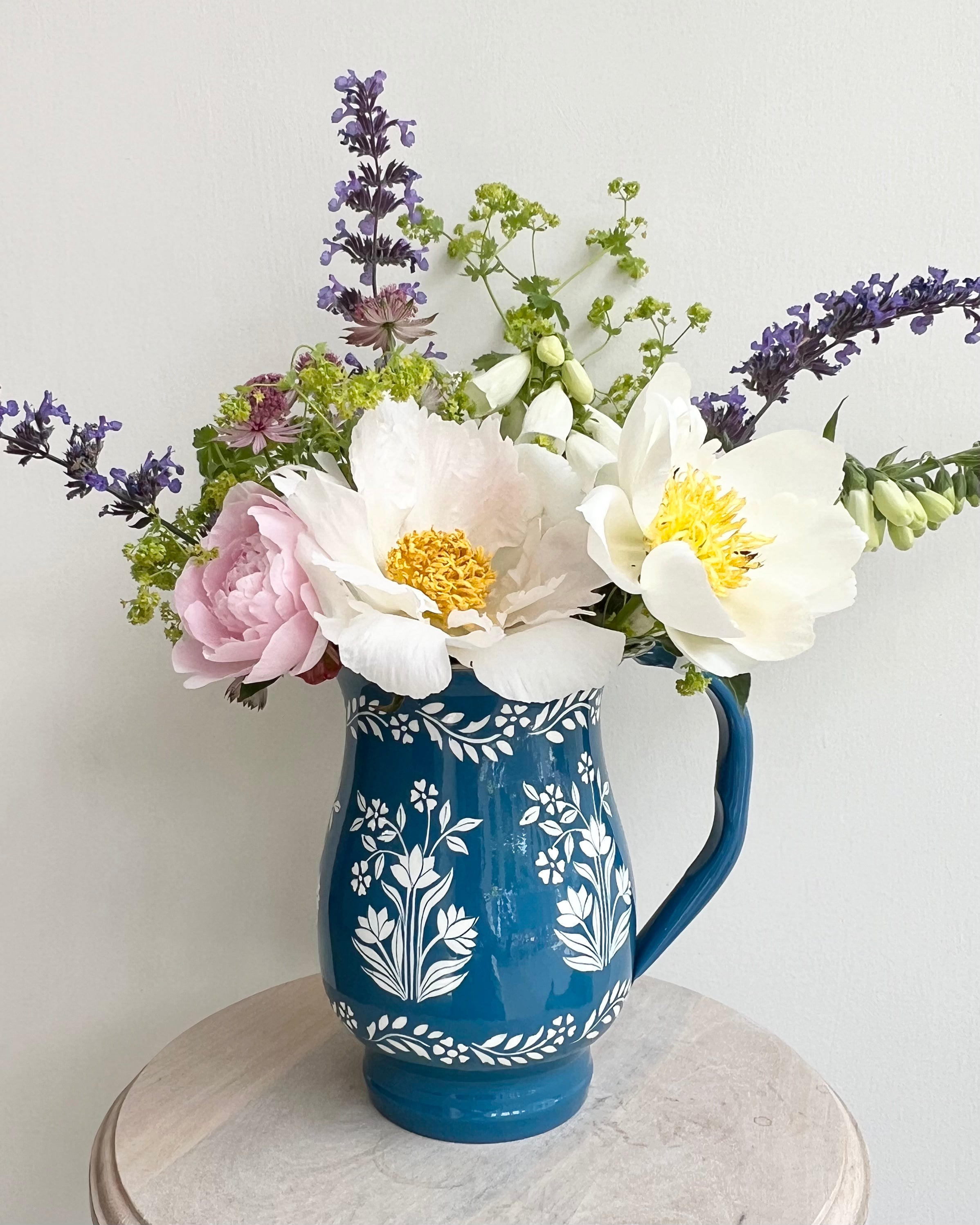 Enamel Hand Painted Jug Palladio Blue