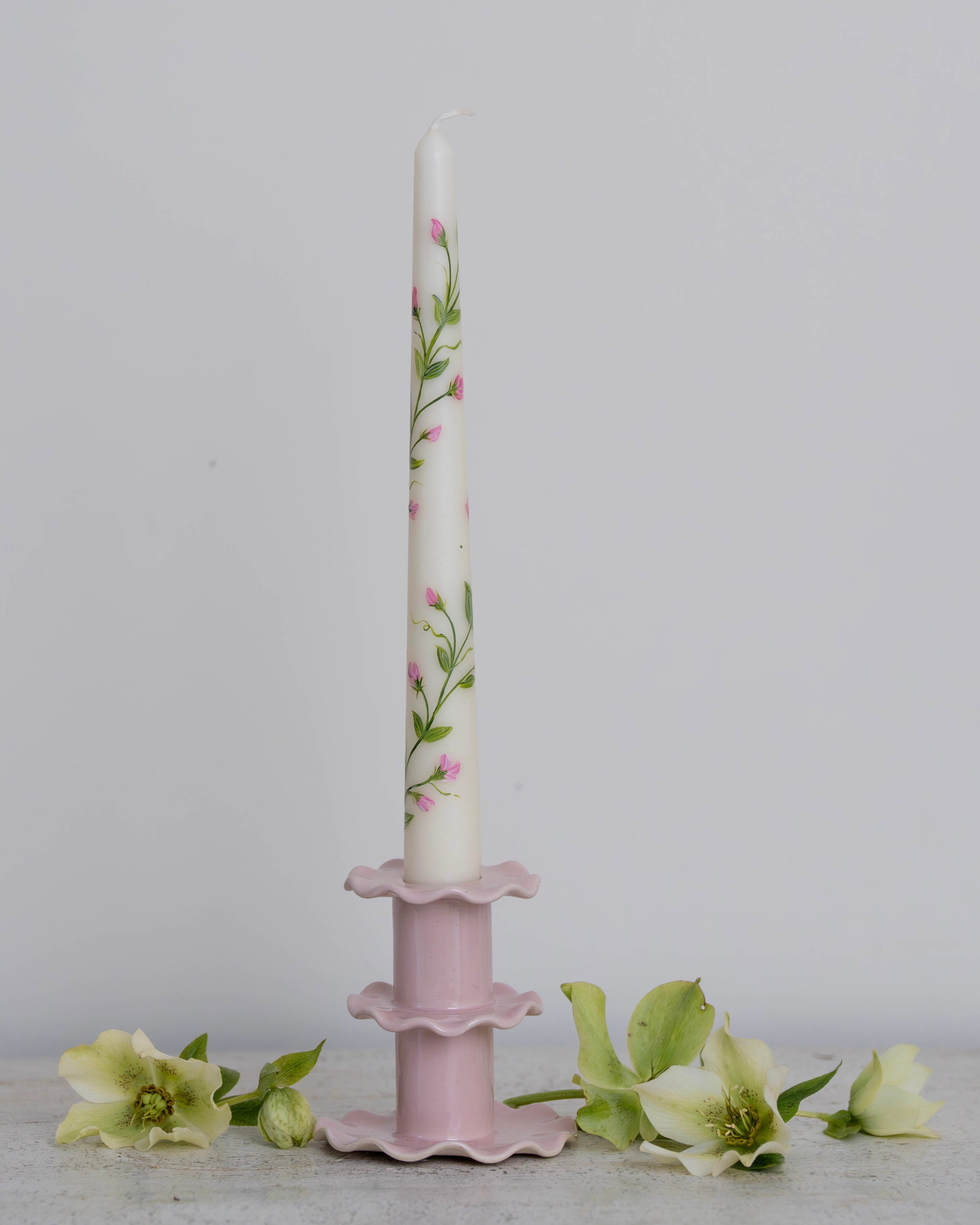 Pink Frilled Candlestick (Medium)