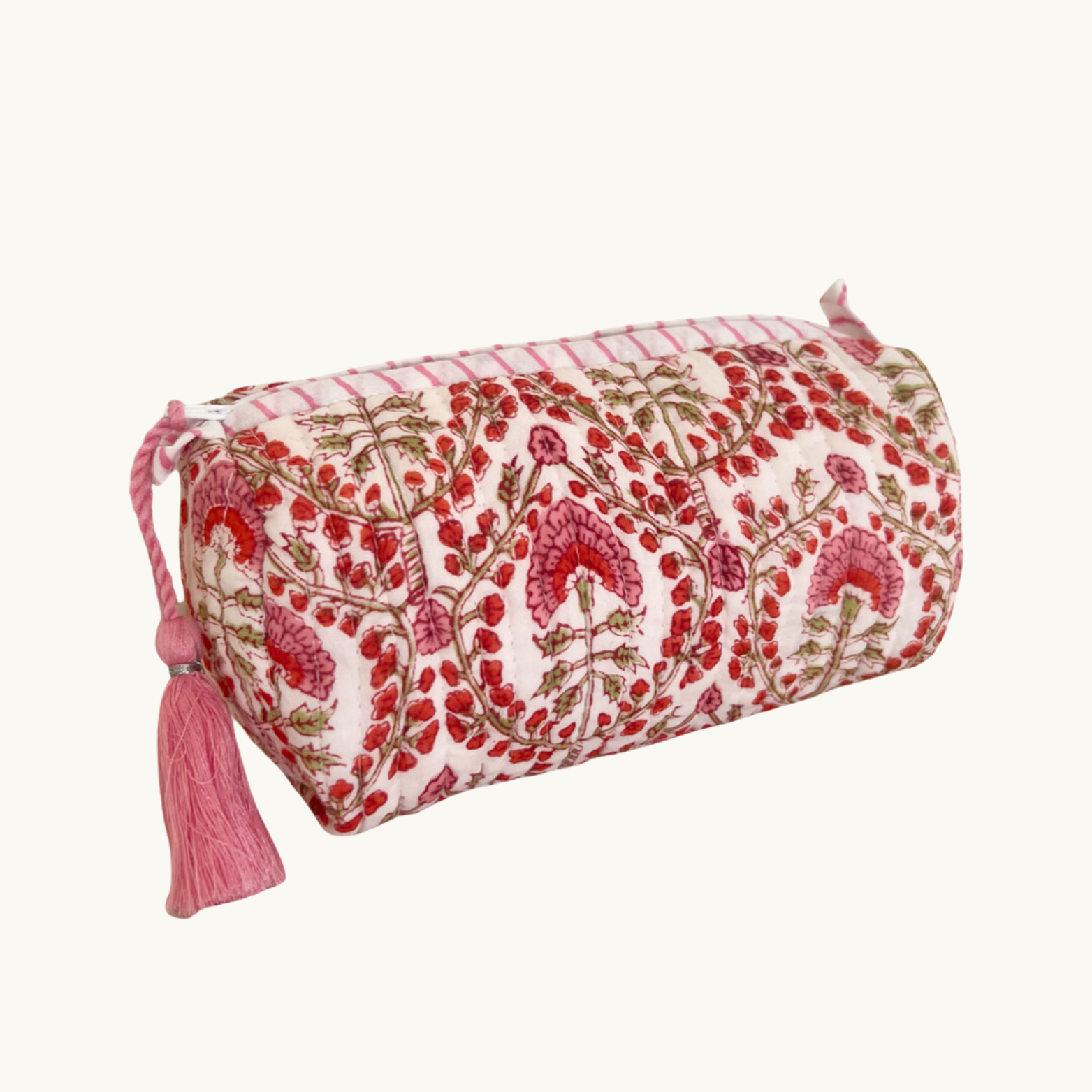 Pink Freya Handblocked Wash Bag