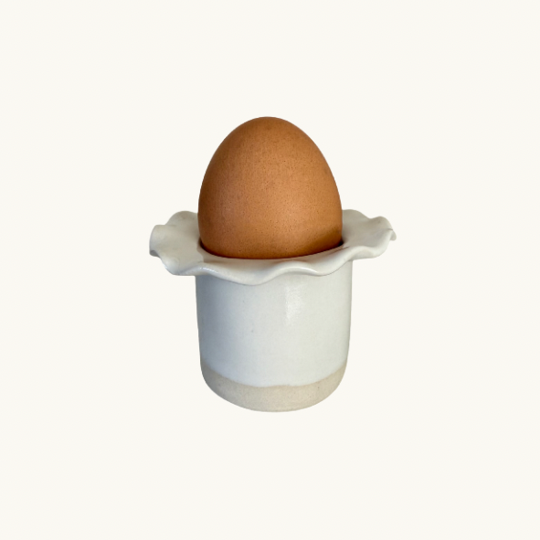 White Frilly Egg Cup