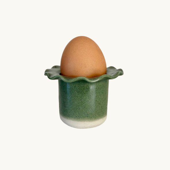 Green Frilly Egg Cup