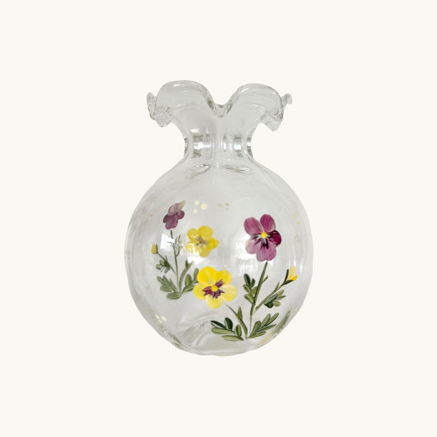 Vintage Pansy Ditsy Bud Vase