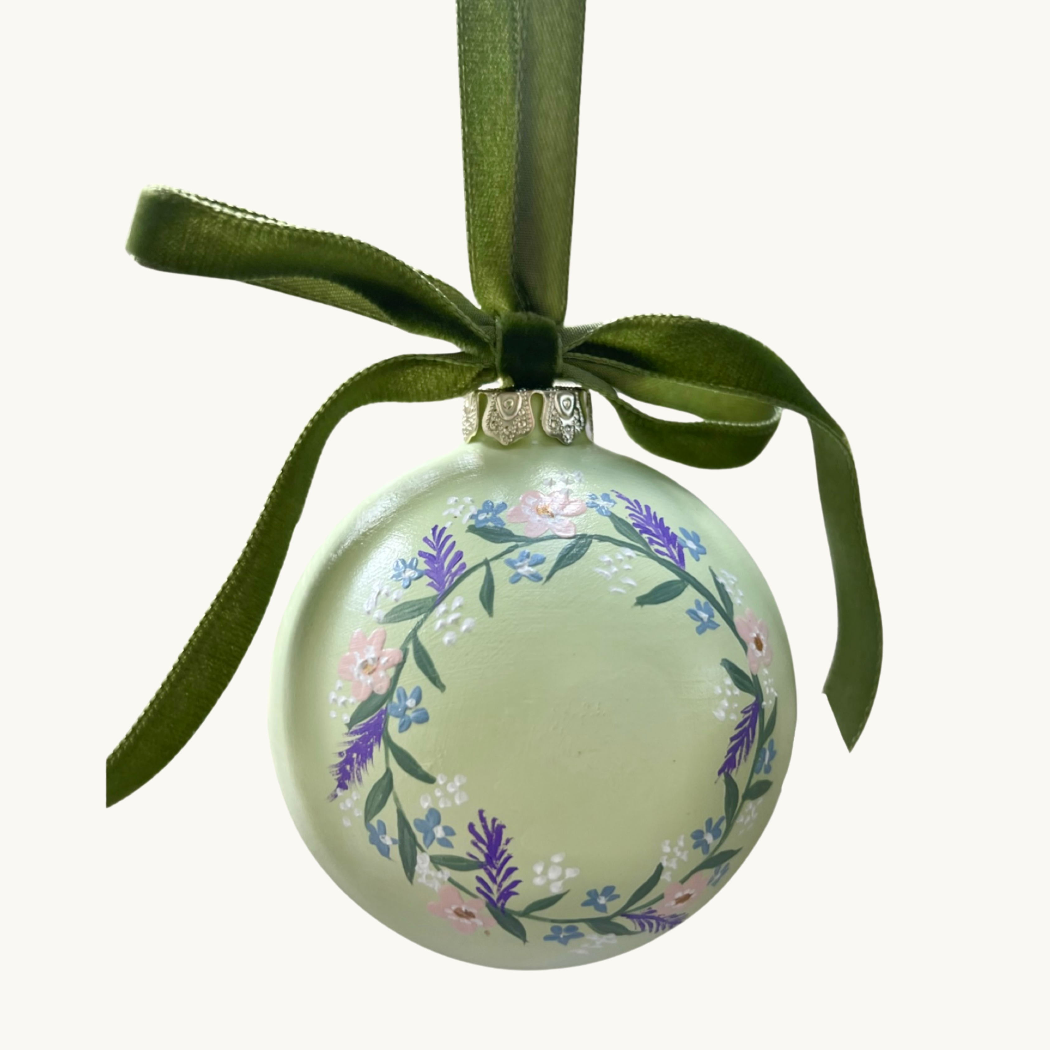 Pale Green Handpainted Spring Bauble