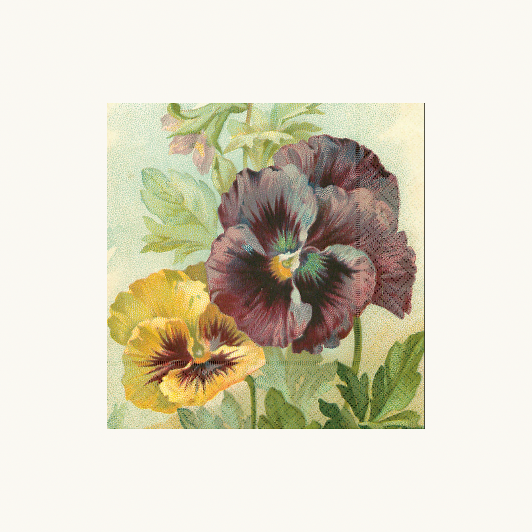 Vintage Pansy Paper Napkins