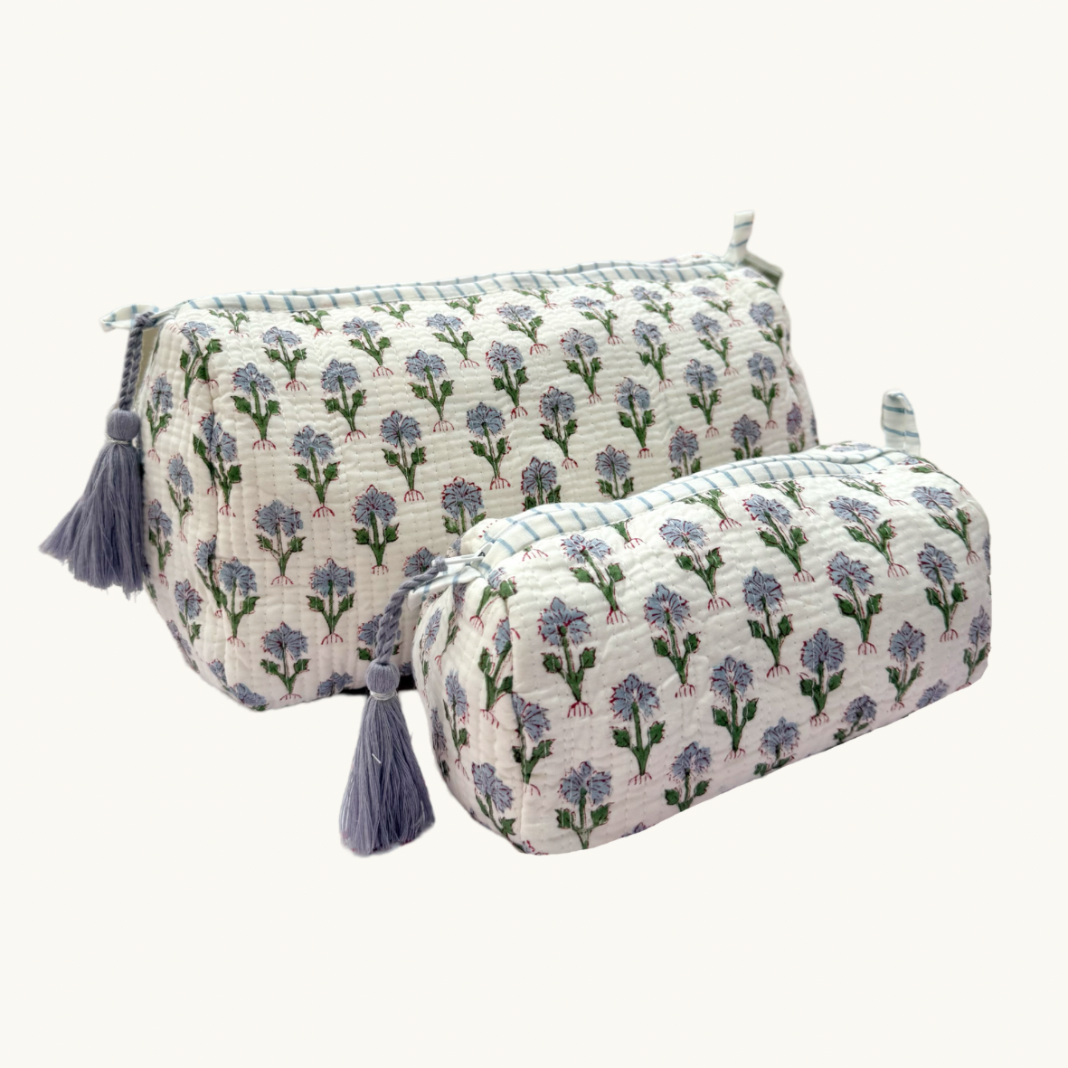 Blue Jemima Handblocked Wash Bag