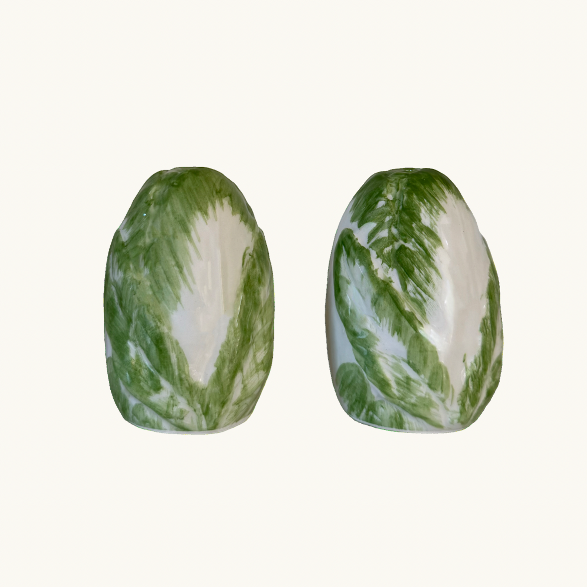 Ceramic Green Raddichio Salt and Pepper Set