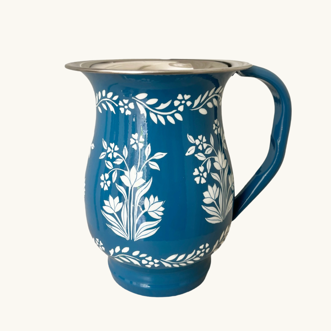 Enamel Hand Painted Jug Palladio Blue