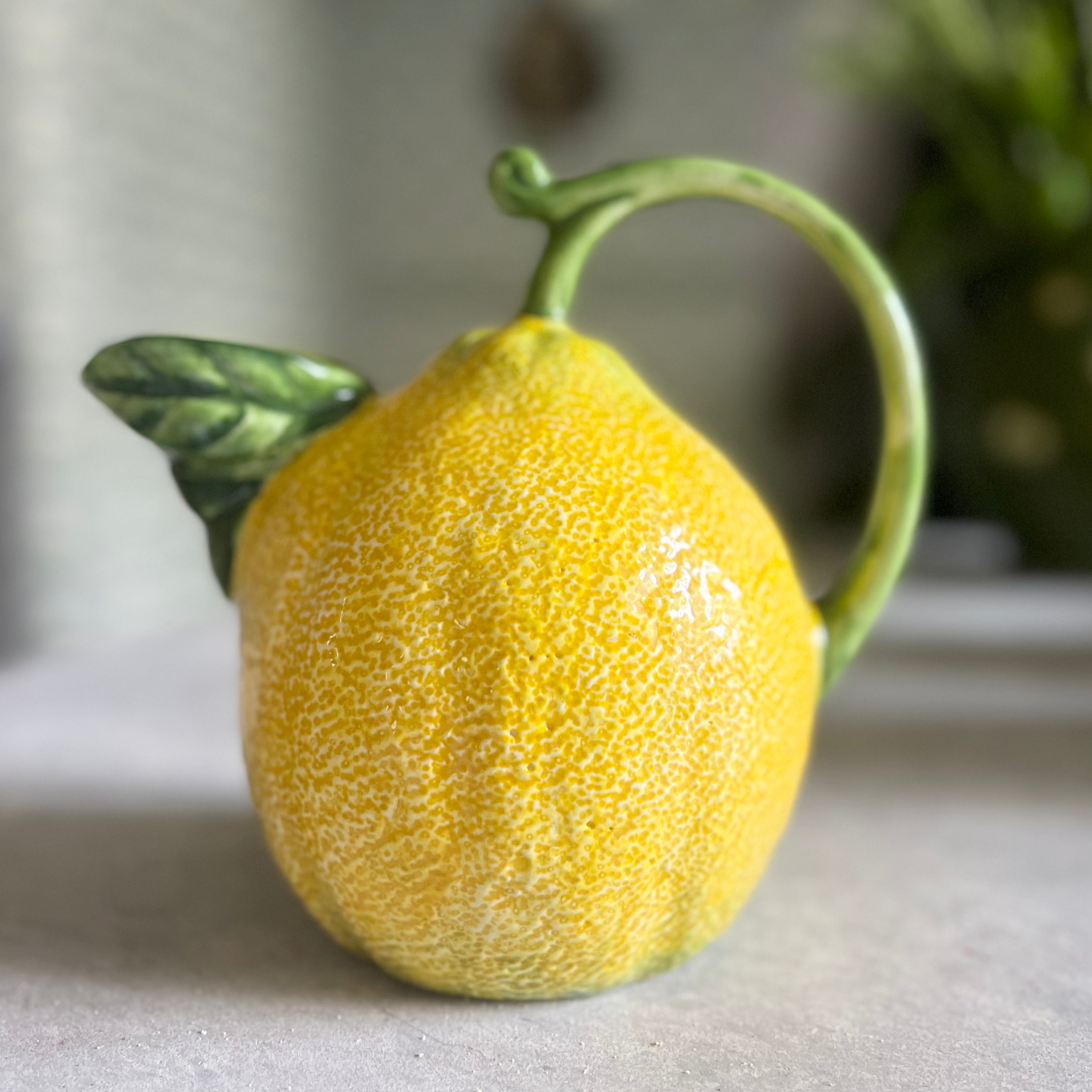 Large Lemon Ceramic Pitcher