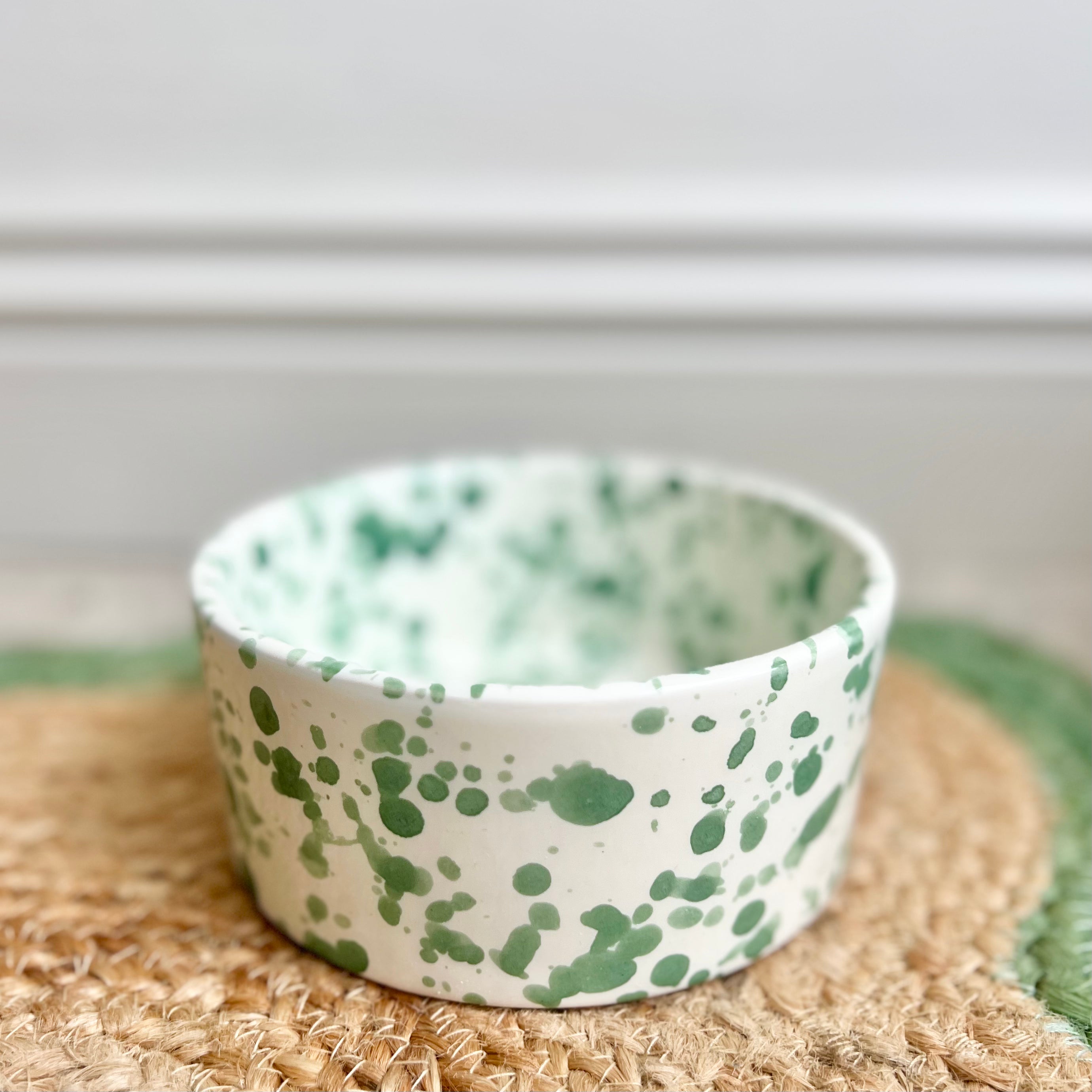 Pistachio Splatter Dog Bowl